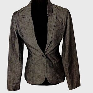 DENIM STYLE blazer JACKET SZ S lined
